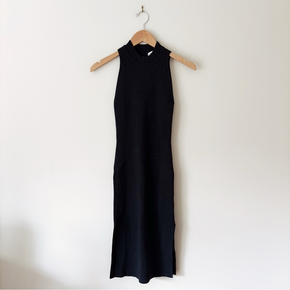 Abercrombie & Fitch Ribbed Mockneck Sweater Midi Dress